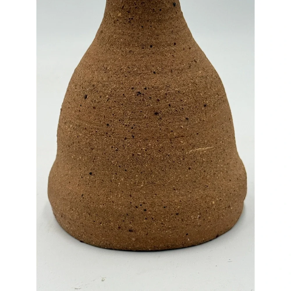 Pottery Bell Unique Small Brown Speckled Textured Stoneware Decor One of a Kind